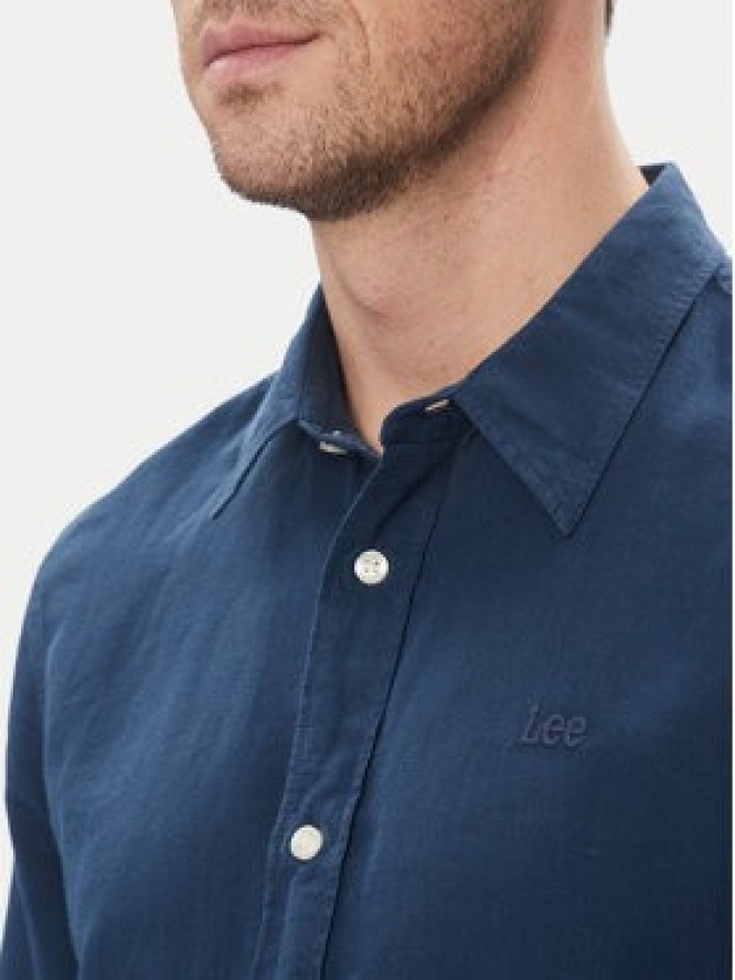 Lee Koszula Patch 112364107 Niebieski Regular Fit