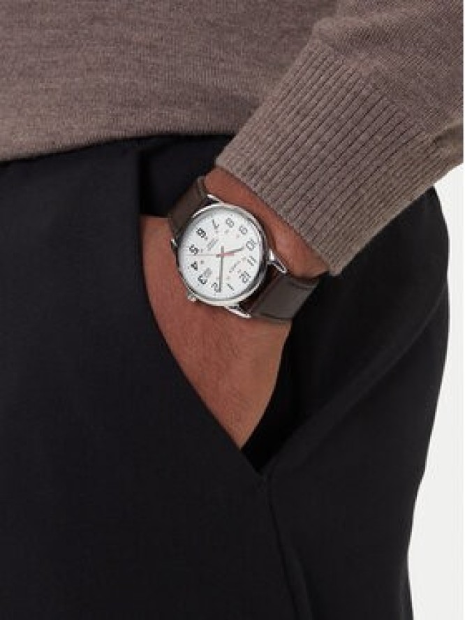 Timex Zegarek Easy Reader Classic TW2Y12600 Brązowy