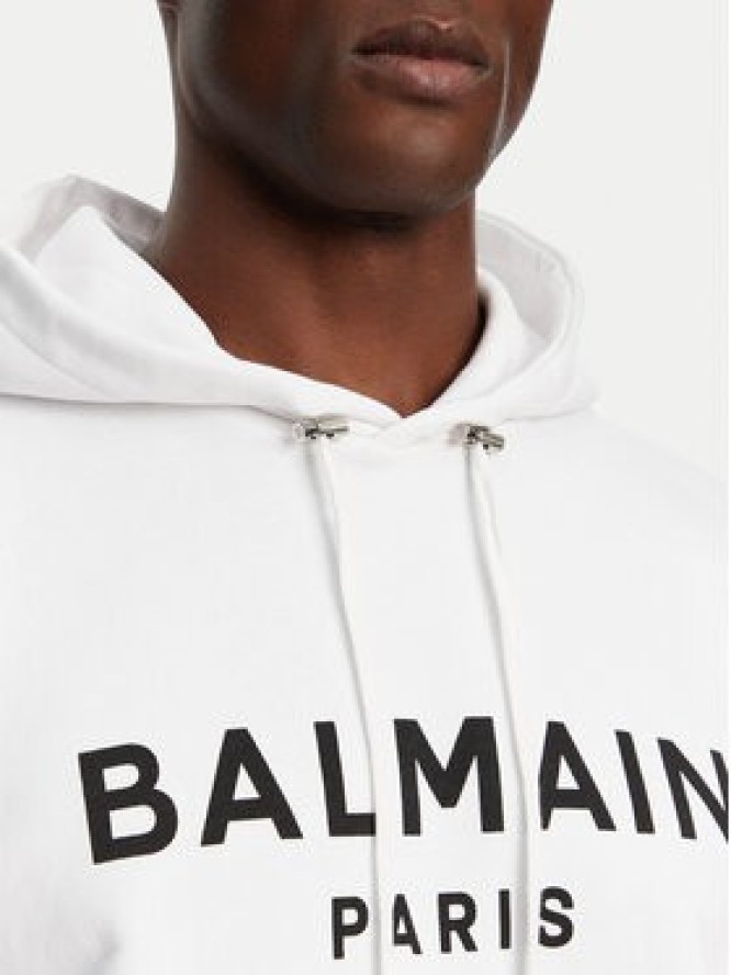 Balmain Bluza DH1JR002BB65 Biały Regular Fit