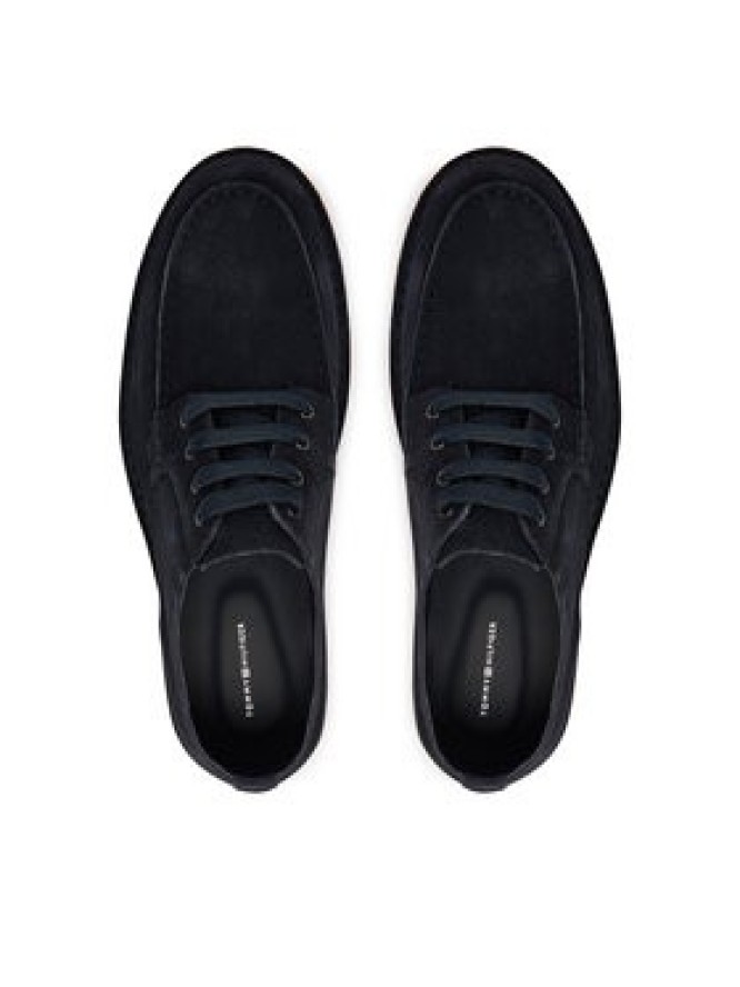 Tommy Hilfiger Półbuty Stitchdown Suede Derby FM0FM05841 Granatowy