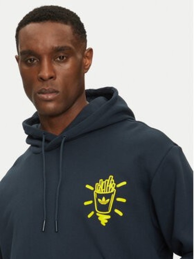 adidas Bluza Q12 Street Burger JN5694 Granatowy Loose Fit