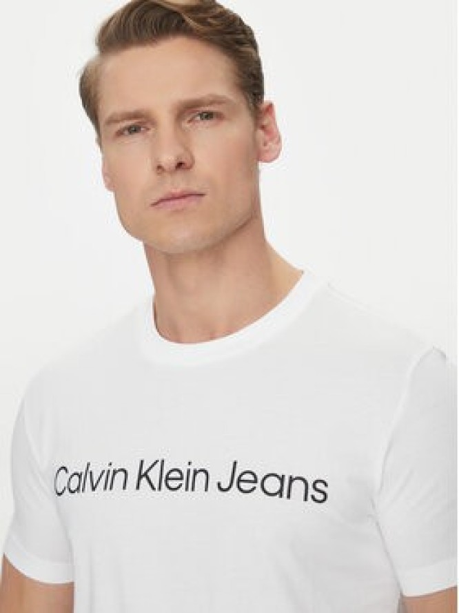Calvin Klein Jeans T-Shirt J30J322552 Biały Slim Fit