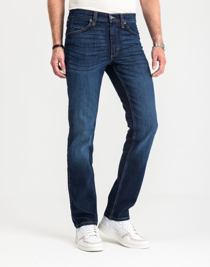 MUSTANG TRAMPER TAPERED MĘSKIE SPODNIE JEANSOWE JEANSY DŻINSY DENIM BLUE 1015352 5000 982