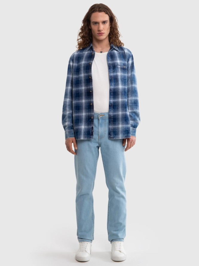 Jeansy męskie z prostą nogawką z kolekcji Authentic jasnoniebieskie Workwear Trousers 253