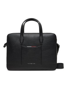 Tommy Hilfiger Torba na laptopa Th Central Slim Computer Bag AM0AM13484 Czarny