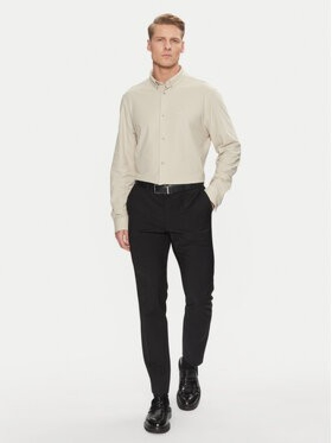 Calvin Klein Koszula Pique Jersey Shirt K10K113311 Beżowy Regular Fit