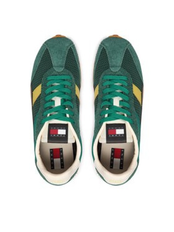 Tommy Jeans Sneakersy Retro Runner Archive Open Mesh EM0EM01715 Zielony