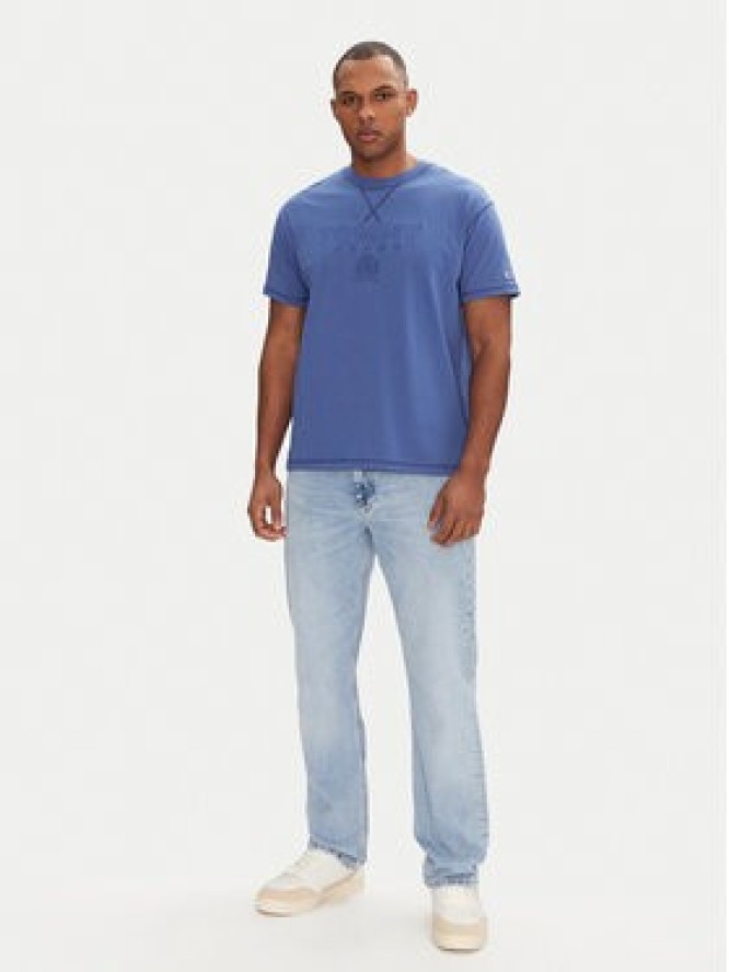 Tommy Jeans T-Shirt Tonal Crest DM0DM20805 Niebieski Relaxed Fit