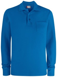 clique Basic Polo Pocket L/S z bawełny – royal blue