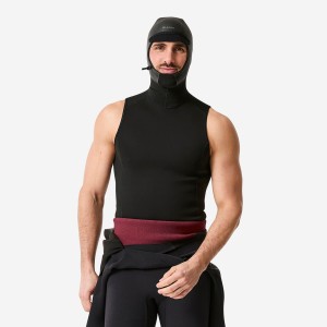 Top surfingowy Decathlon z neoprenu 1 mm z kapturem 2 mm
