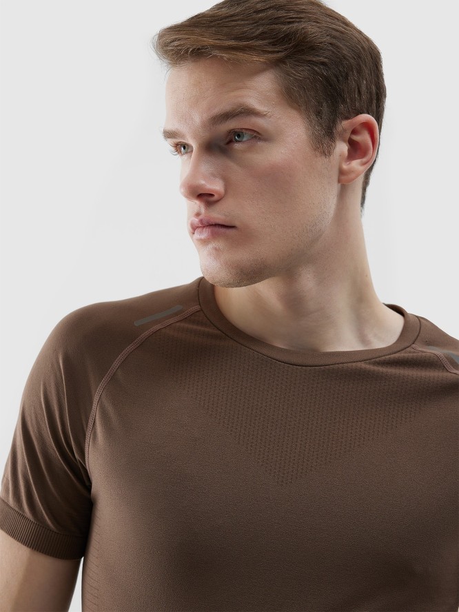 4F Koszulka bezszwowa do biegania w terenie męska - brązowa L/XL