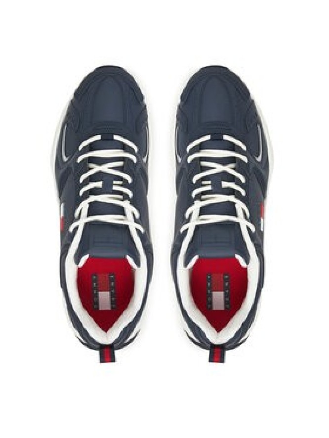 Tommy Jeans Sneakersy Tjm Runner Leather EM0EM01621 Granatowy