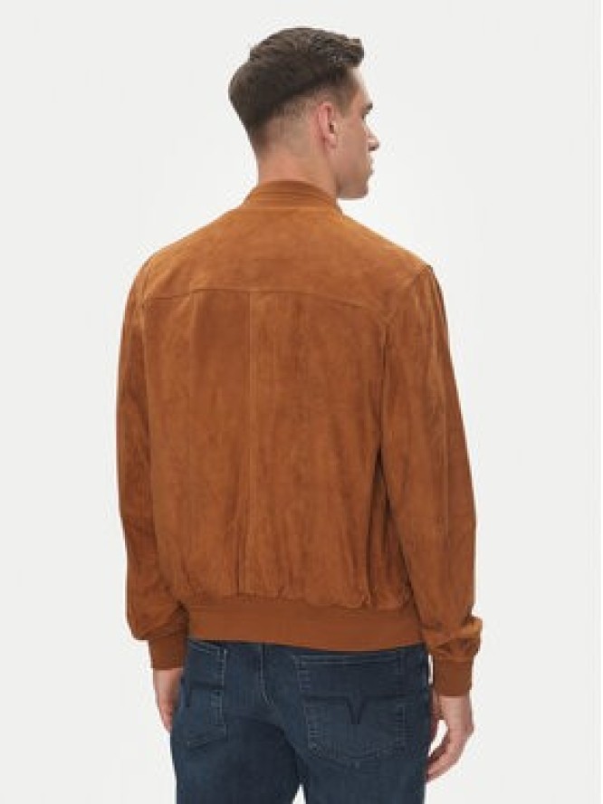 Serge Pariente Kurtka skórzana Starter Vs Brązowy Regular Fit