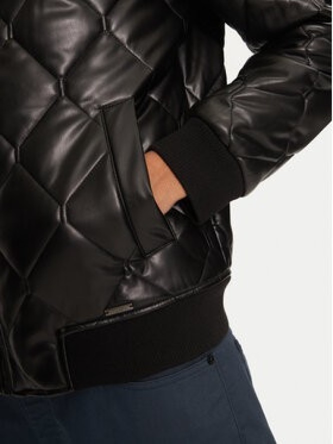 Guess Kurtka z imitacji skóry M4BL28 WGJ60 Czarny Regular Fit