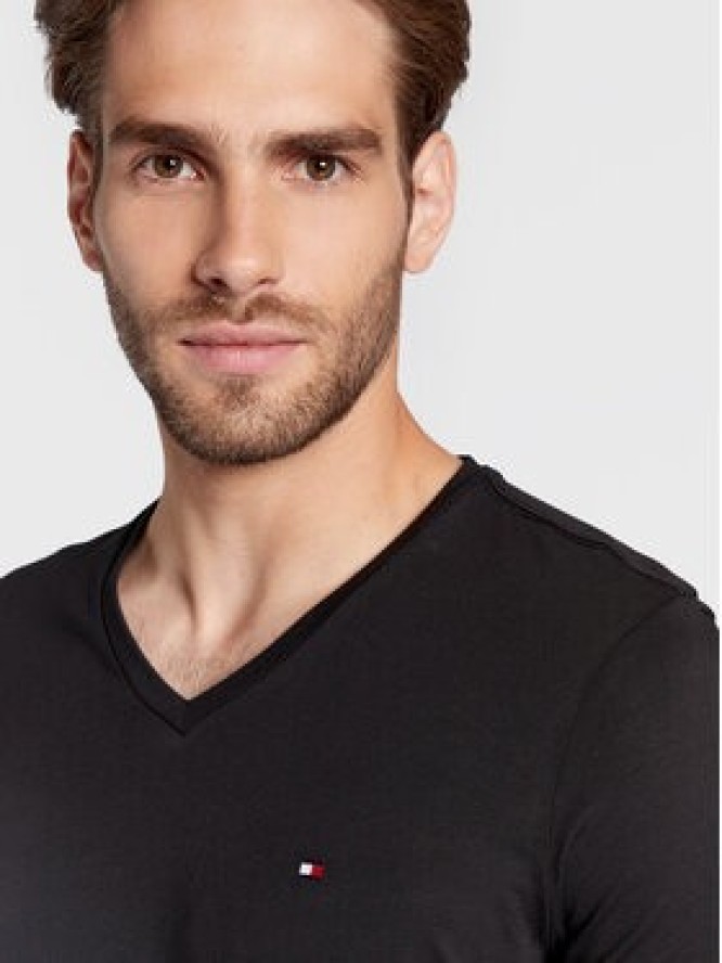 Tommy Hilfiger T-Shirt Core Stretch MW0MW27540 Czarny Slim Fit