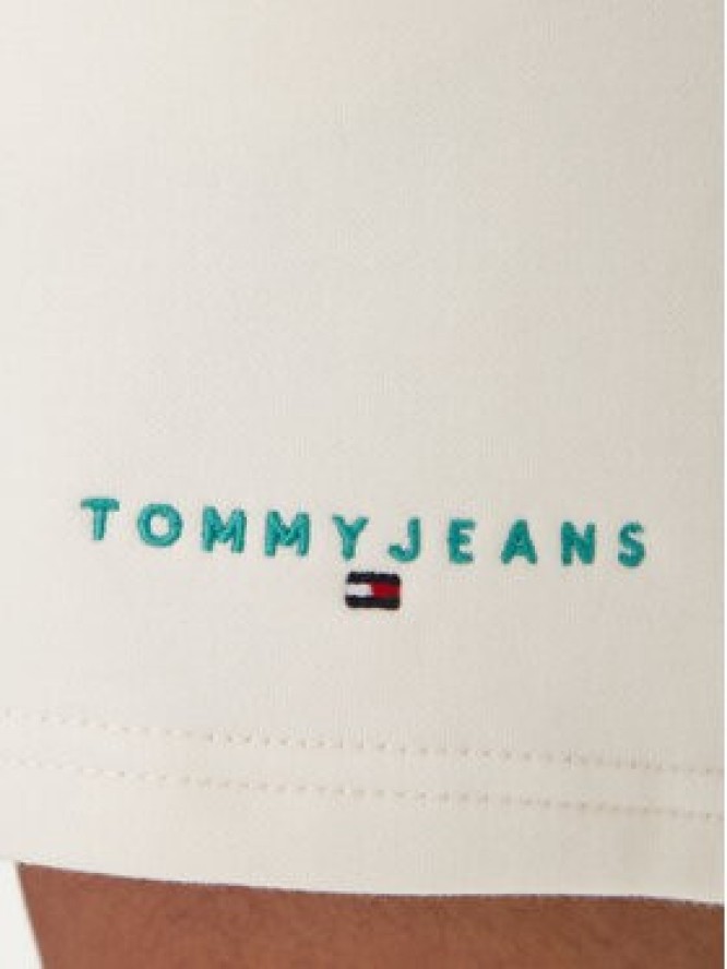 Tommy Jeans Szorty sportowe Contrast Linear DM0DM22697 Biały Regular Fit
