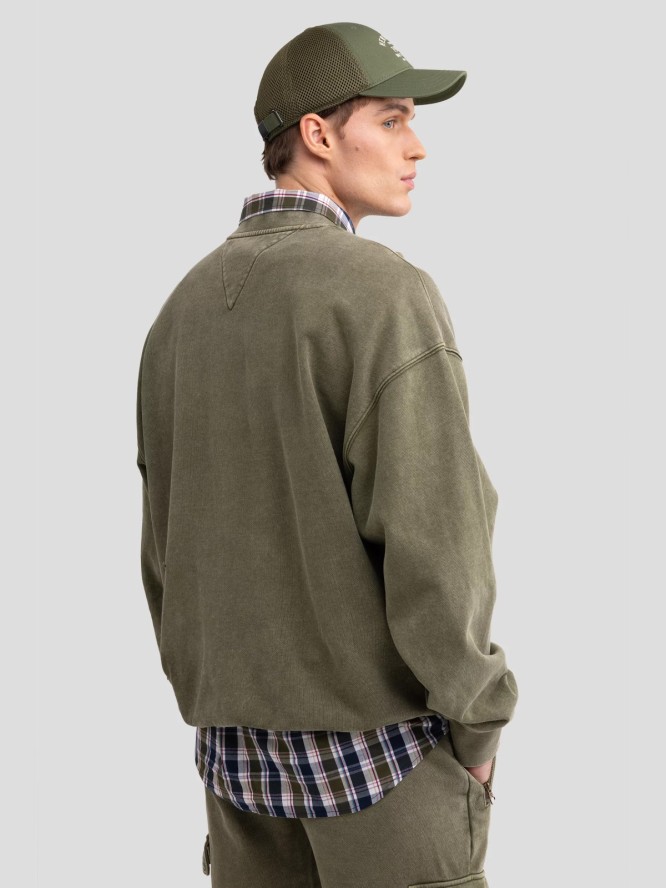 Bluza męska z efektem sprania khaki Caron 303