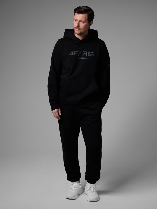 4F Bluza dresowa regular z kapturem męska 4F x Robert Lewandowski - czarna XL