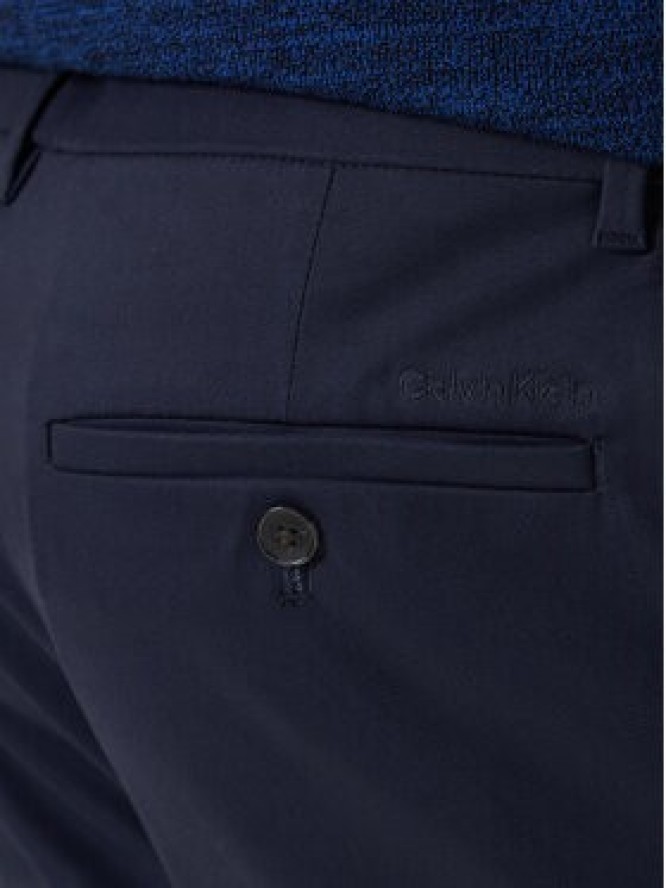 Calvin Klein Chinosy LV04LD613G Granatowy Slim Fit