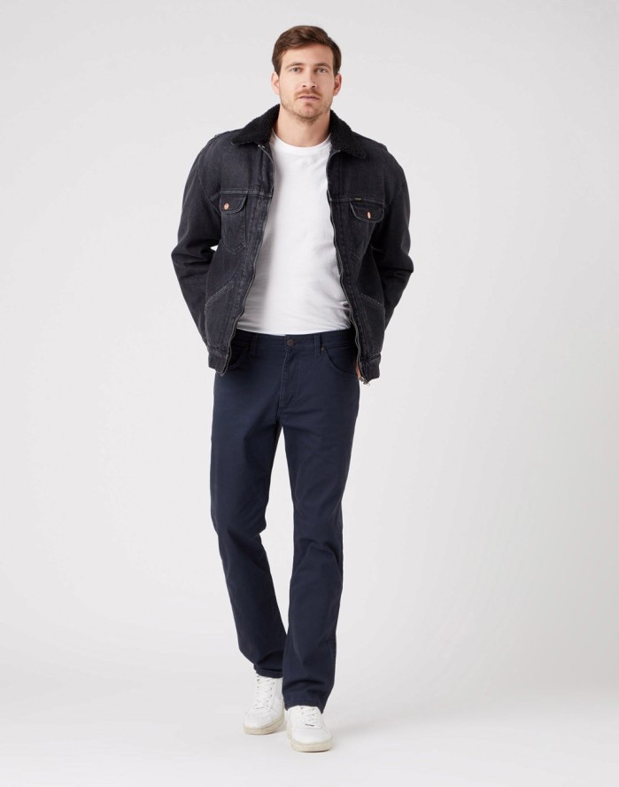 WRANGLER GREENSBORO MĘSKIE SPODNIE JEANSOWE DARK NAVY W15Q71XAE 112319943