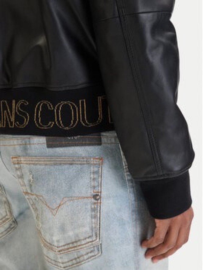 Versace Jeans Couture Kurtka skórzana 80GAVP06 CPPS3 Czarny Regular Fit