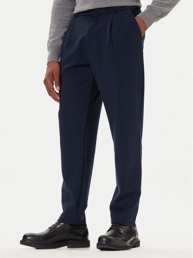 Calvin Klein Chinosy LV04LE613G Granatowy Slim Fit