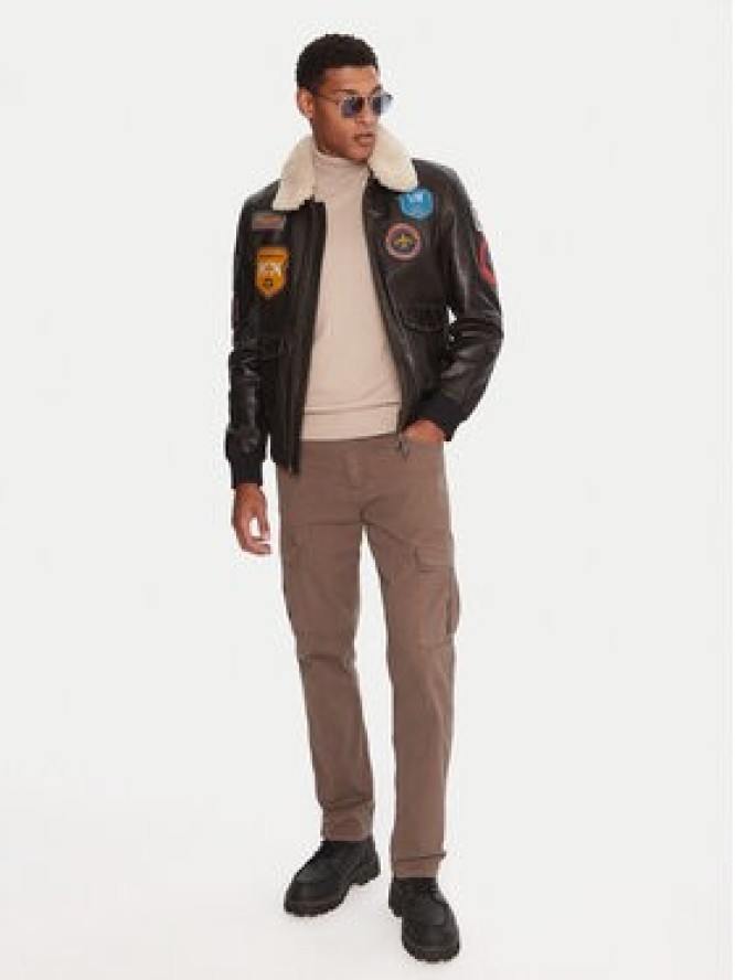 Milestone Kurtka skórzana MSMatti 531070 60400 Czarny Regular Fit