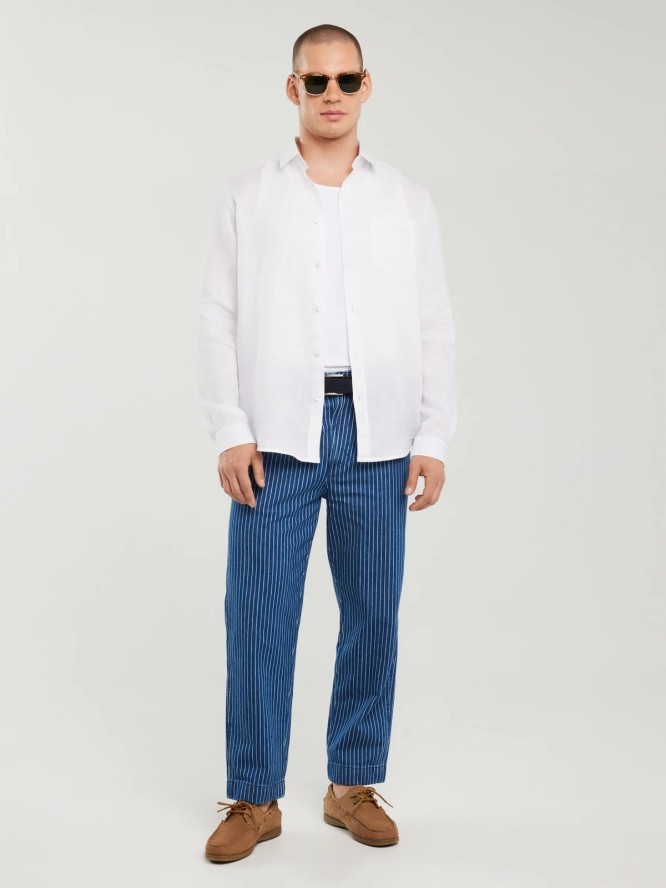 Lniana koszula męska biała Jianis 101