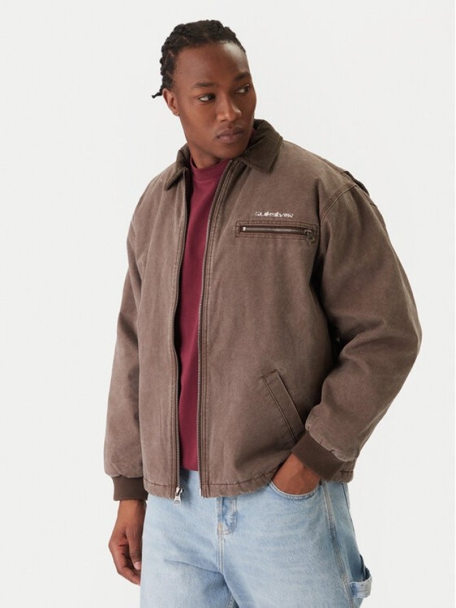 Quiksilver Kurtka jeansowa Shaper Pad EQYJK04174 Brązowy Regular Fit