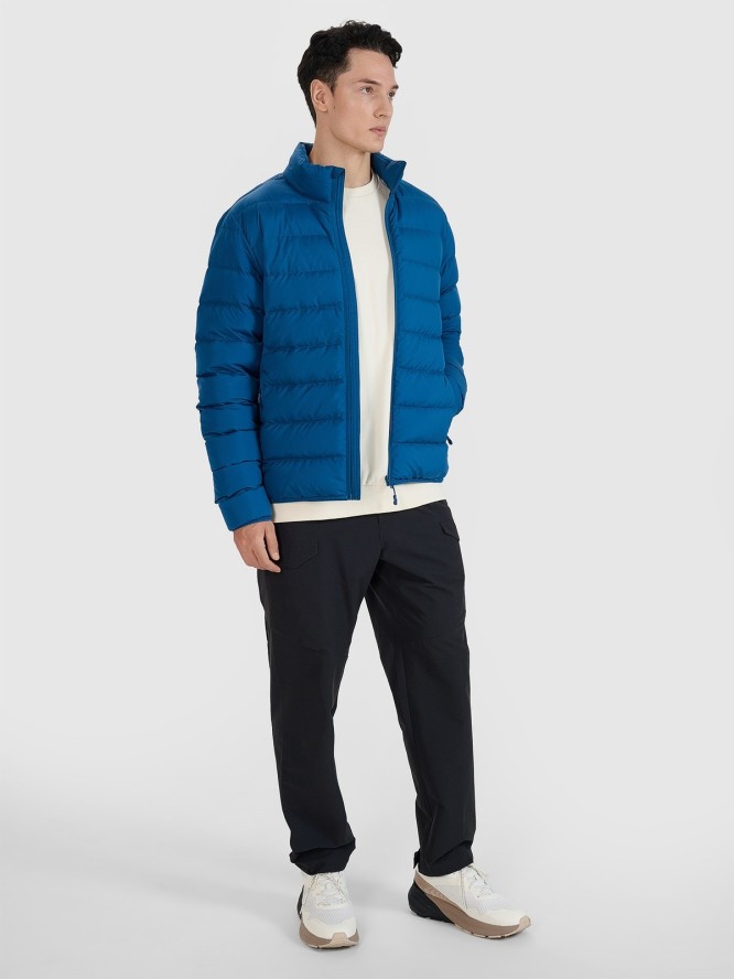 4F Kurtka puchowa z wypełnieniem naturalnym męska - turkusowa M