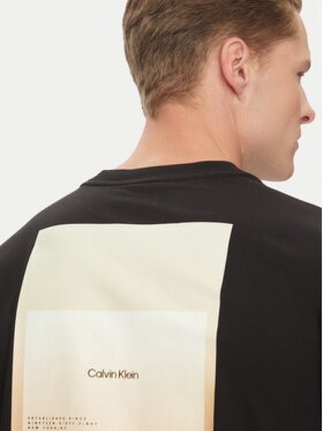 Calvin Klein T-Shirt Overlay Print K10K114158 Czarny Regular Fit