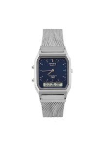 Casio Zegarek Vintage AQ-230EM-2AEF Srebrny