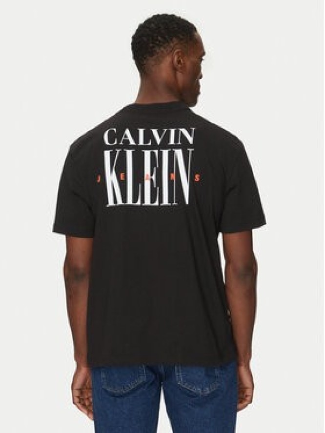 Calvin Klein Jeans T-Shirt Serif Font Graphic J30J327473 Czarny Regular Fit