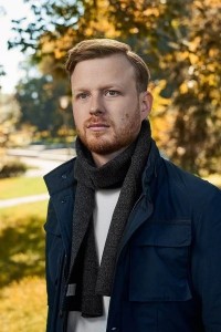 Męski długi szal zimowy Brødrene s1 c. szary 9910