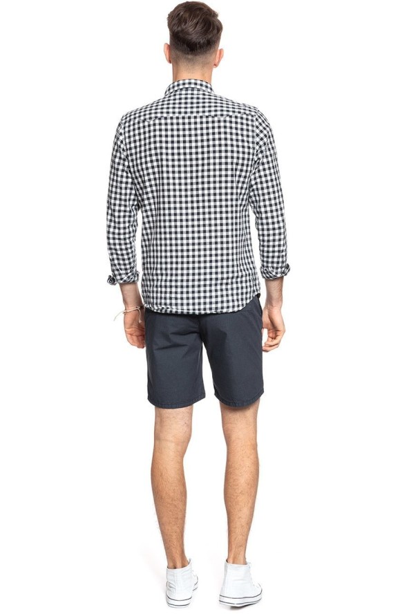 SPODENKI MUSTANG Denver Short Check Print 1912-Total Eclipse 1007528 11318