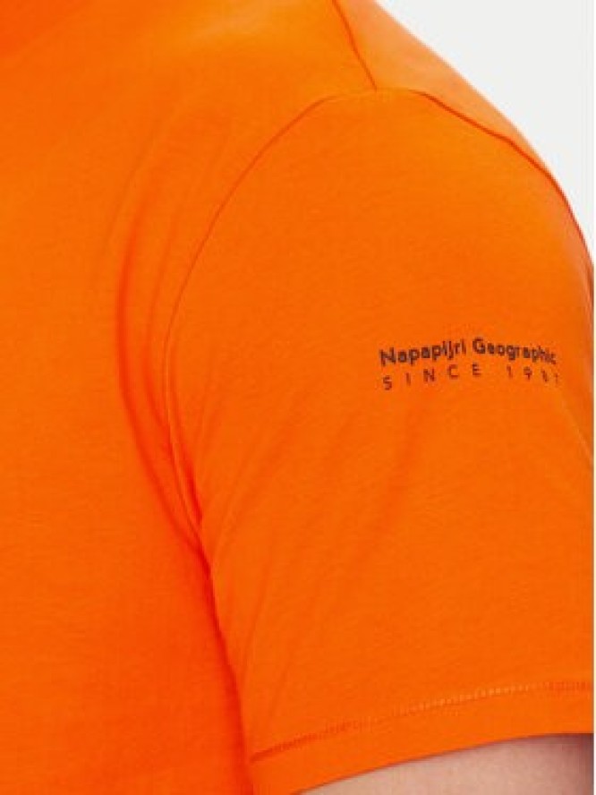 Napapijri T-Shirt S-Badge NP0A4I3N Pomarańczowy Regular Fit