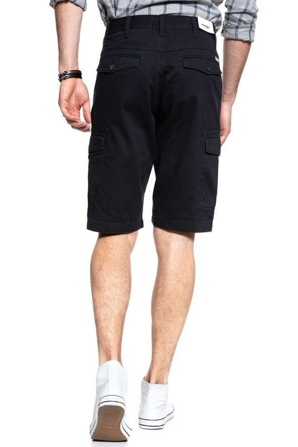 KRÓTKIE SPODENKI WRANGLER CARGO SHORT NAVY WASHED W15DHC49I 112126784