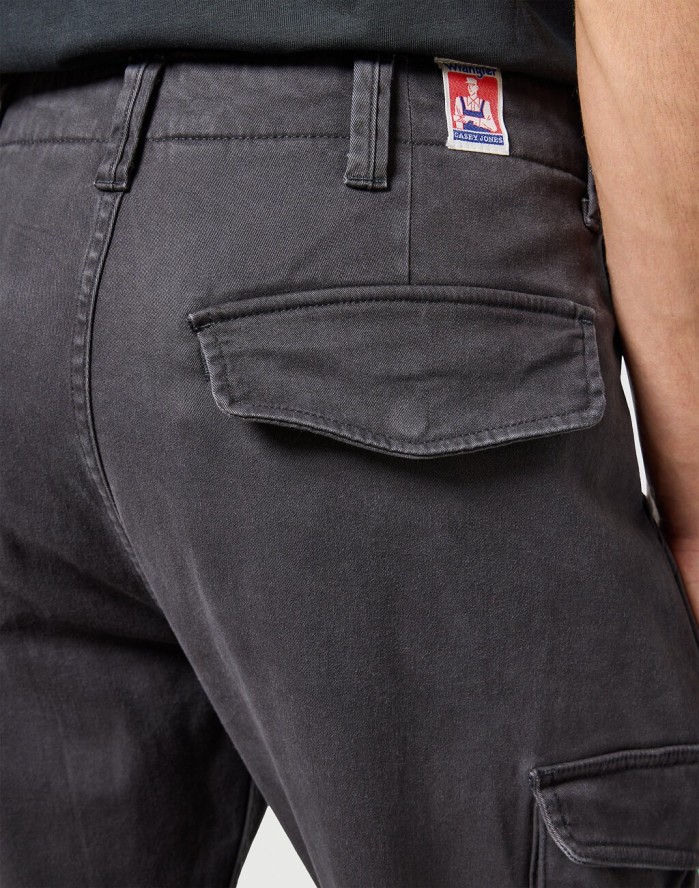 MESKIE SPODNIE WRANGLER MATERIAŁOWE CASEY JONES CARGO REGULAR FADED BLACK 112356845 W175008628