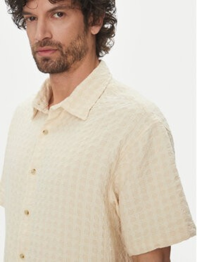Jack & Jones Koszula Dobby 12277184 Beżowy Relaxed Fit
