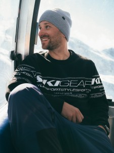 4F Sweter regular z wełną męski - czarny XL