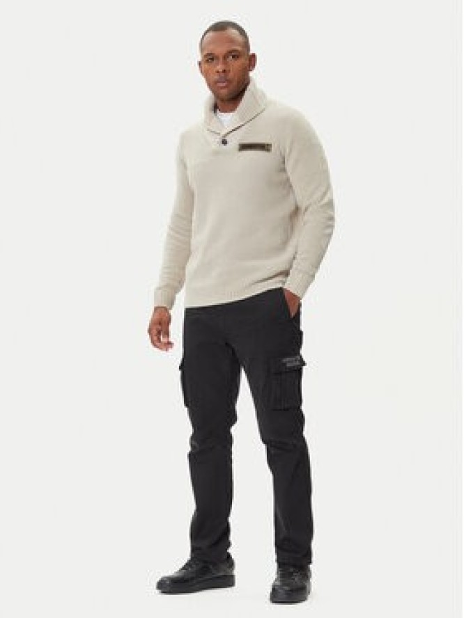 Aeronautica Militare Sweter 252MA1574UL00539 Beżowy Regular Fit