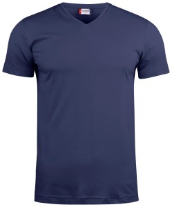 clique Basic-T T-shirt z dekoltem w serek z bawełny – dark navy