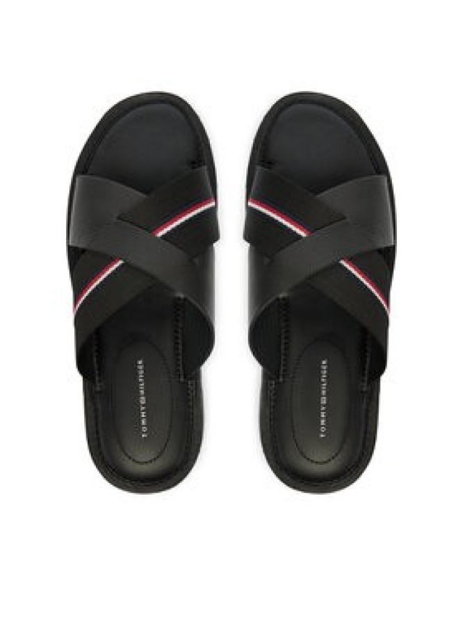 Tommy Hilfiger Klapki Core Hilfiger Lth Criss C Sandal FM0FM05783 Czarny