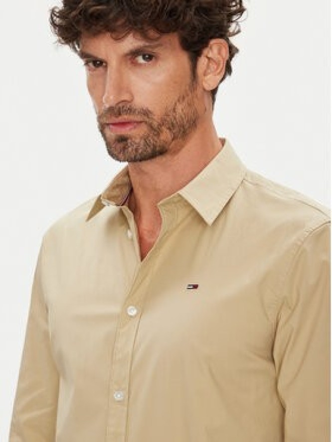 Tommy Jeans Koszula Original DM0DM04405 Beżowy Slim Fit