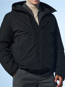 Kurtka puffer z kapturem - czarny