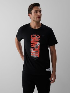 4F T-shirt regular z nadrukiem męski 4F | Mateusz Gamrot - czarny XL