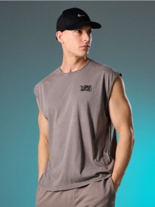 Bawełniany tank top - szary