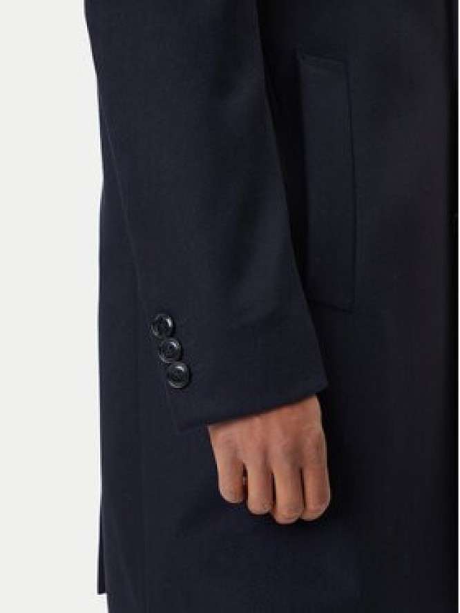 BOSS Płaszcz wełniany Hyde 50549187 Granatowy Slim Fit