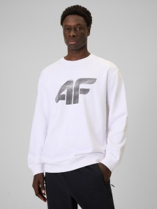 4F Bluza dresowa nierozpinana bez kaptura męska - biała XL