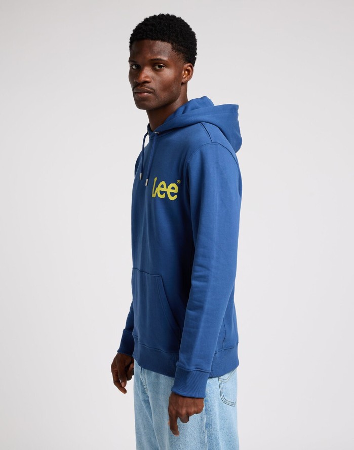 LEE WOBBLY HOODIE MĘSKA BLUZA NIEROZPINANA LOGO MIDNIGHT NAVY 112349102 LM54016852